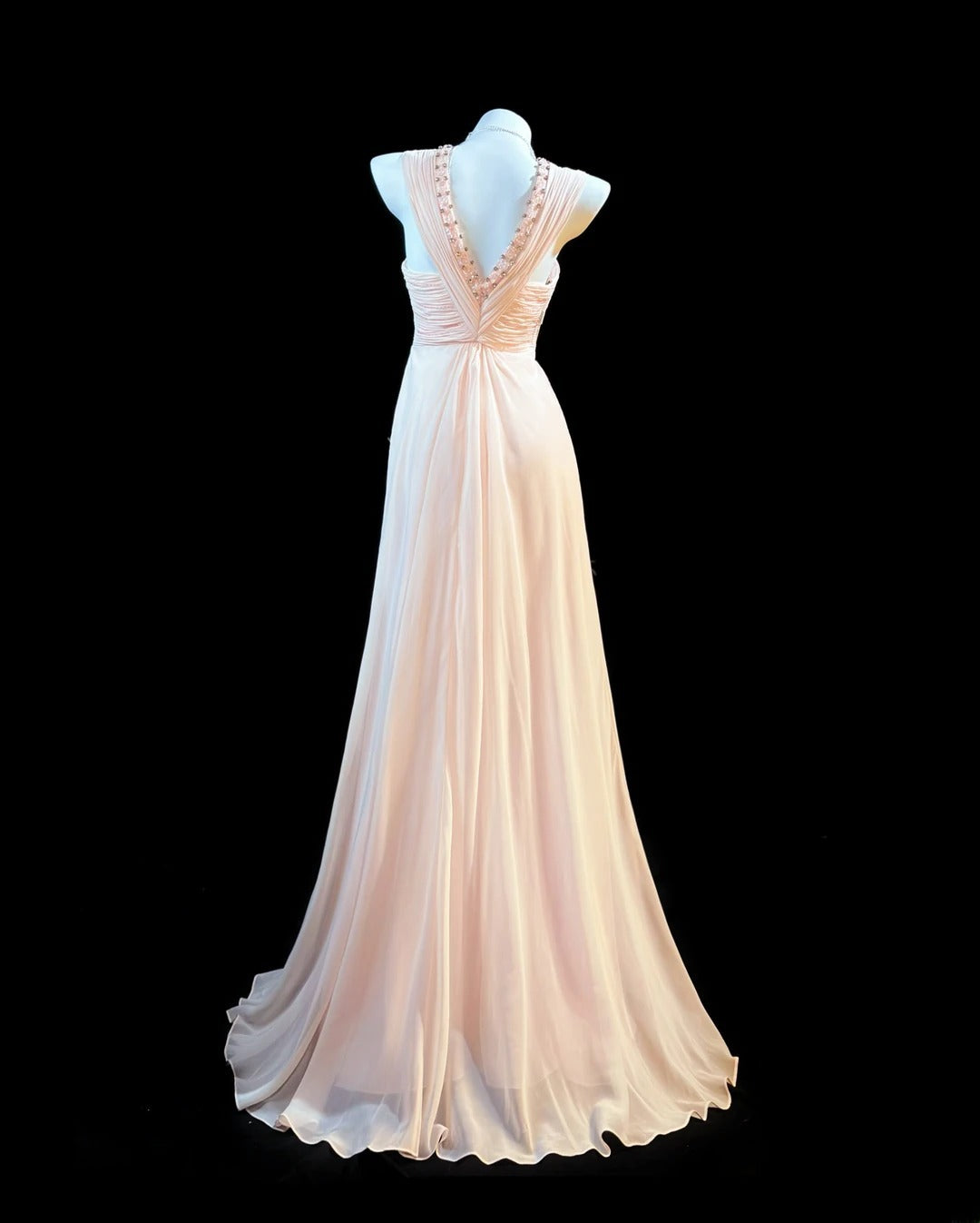 Classy Prom Dresses Mermaid V Neck Light Pink Chiffon 1950s Retro Classy Party Formal Outfits RB6223