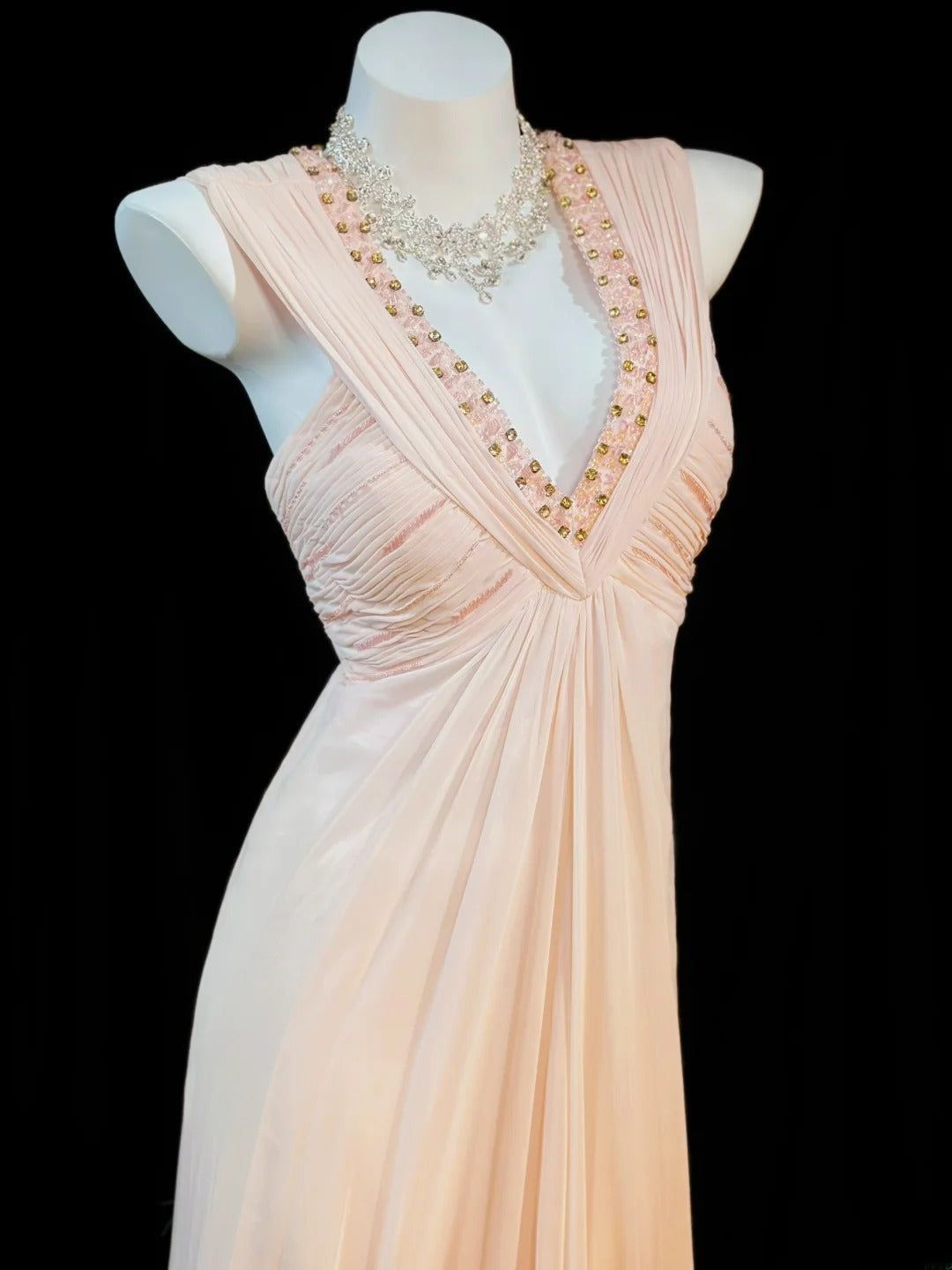 Classy Prom Dresses Mermaid V Neck Light Pink Chiffon 1950s Retro Classy Party Formal Outfits RB6223