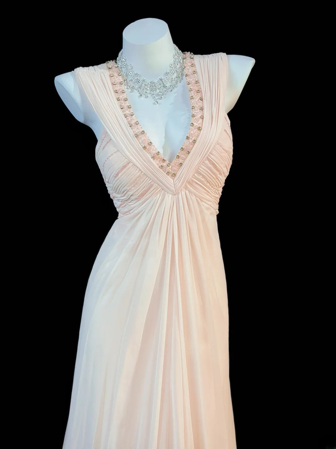 Classy Prom Dresses Mermaid V Neck Light Pink Chiffon 1950s Retro Classy Party Formal Outfits RB6223