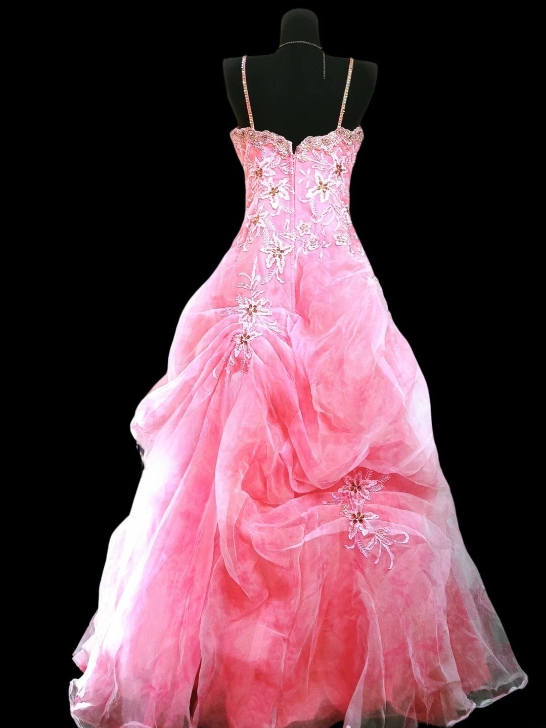 Beautiful Ball Gown Spaghetti Strap Pink Prom Dress Formal Dress Party Dresses RB7136