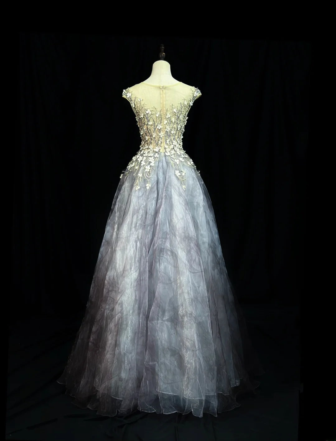 Vintage Prom Dresses Ball Gown Scoop Dusty Gray With Flowers 1950s Retro Classy Party Formal Outfits RB6226