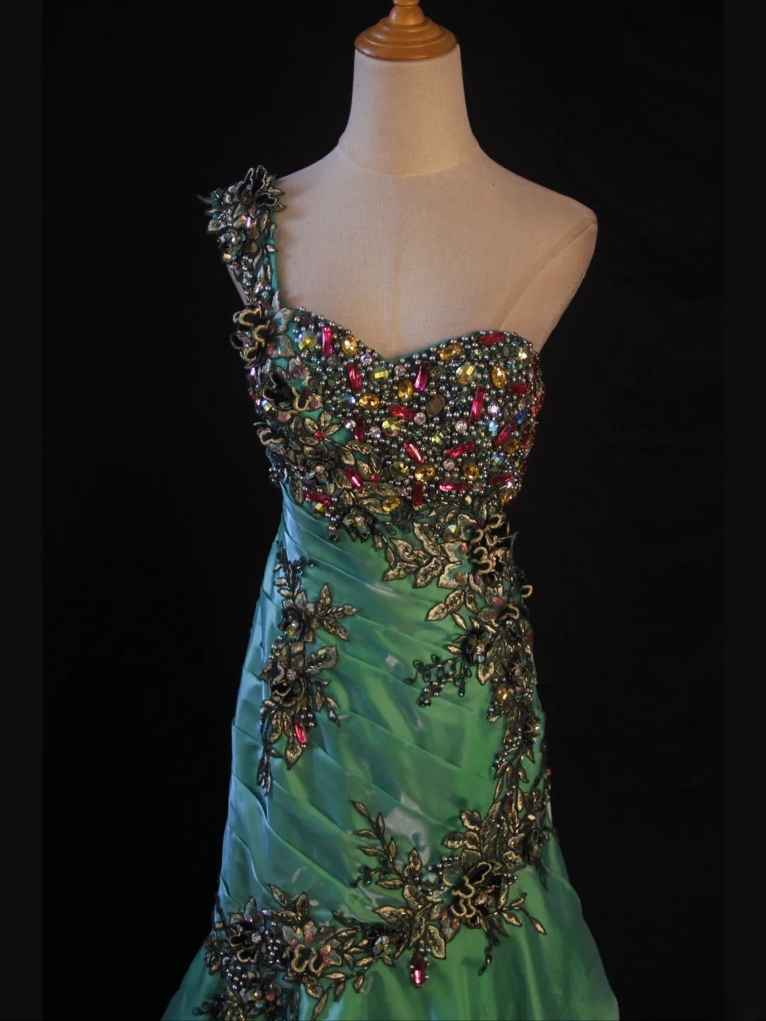 Retro-Meerjungfrauenkleid im Stil der 1950er Jahre, schulterfrei, dunkelgrüner Satin mit Perlen, langes Ballkleid, Inspiration für den 22. Geburtstag, formelles Kleid AS421