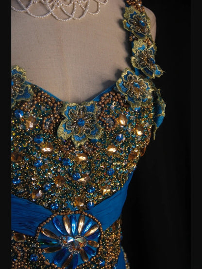 Vintage A Line V Neck 80s With Gold Beaded Appliqued Bodice Long Prom Max Dresses Inspo 18th Birthday Outfit Formal Dress For Women AS434