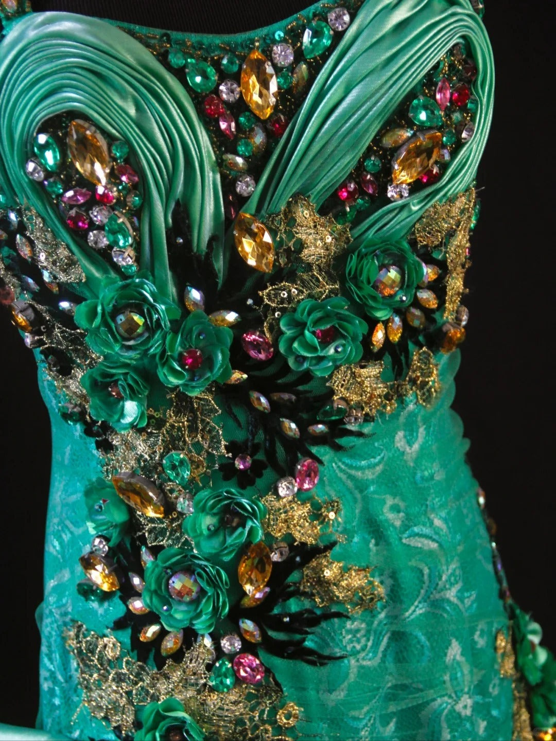 Vintage Mermaid Spaghetti Straps Green Lace 80s With Beaded Appliqued Long Prom Max Dresses Inspo 18th Birthday Outfit Formal Dress For Women AS444