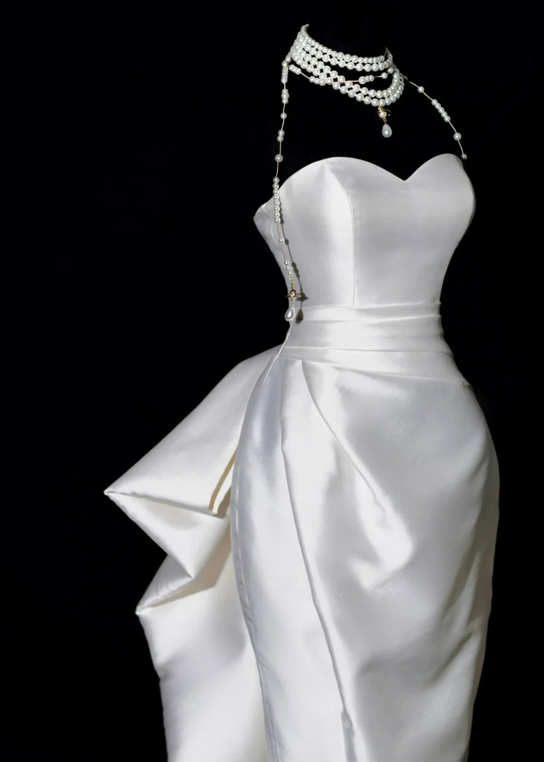 Romantic Long Wedding Dresses White Mermaid Sweetheart Slit Long Wedding Dress Style For Brides Fitted With Train Bridal Gowns AS464