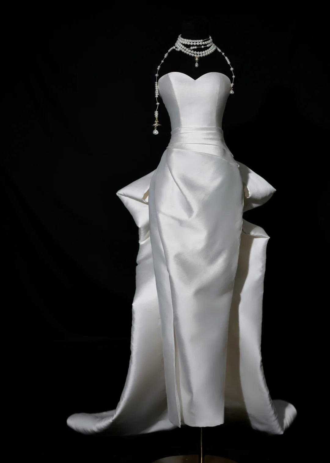Romantic Long Wedding Dresses White Mermaid Sweetheart Slit Long Wedding Dress Style For Brides Fitted With Train Bridal Gowns AS464