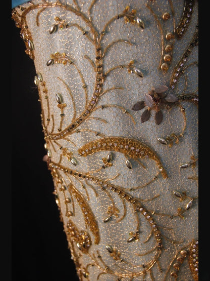Vintage Mermaid Halter Gold Sequins 70s With Beads Prom Max Dresses Inspo 18th Birthday Outfit Formal Dress For Women AS464