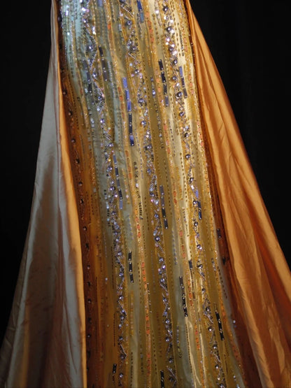 Retro 80s A line Strapless Yellow Tulle With Beadings Long Prom Dresses Inspo 22th Birthday Outfit Formal Dress AS472