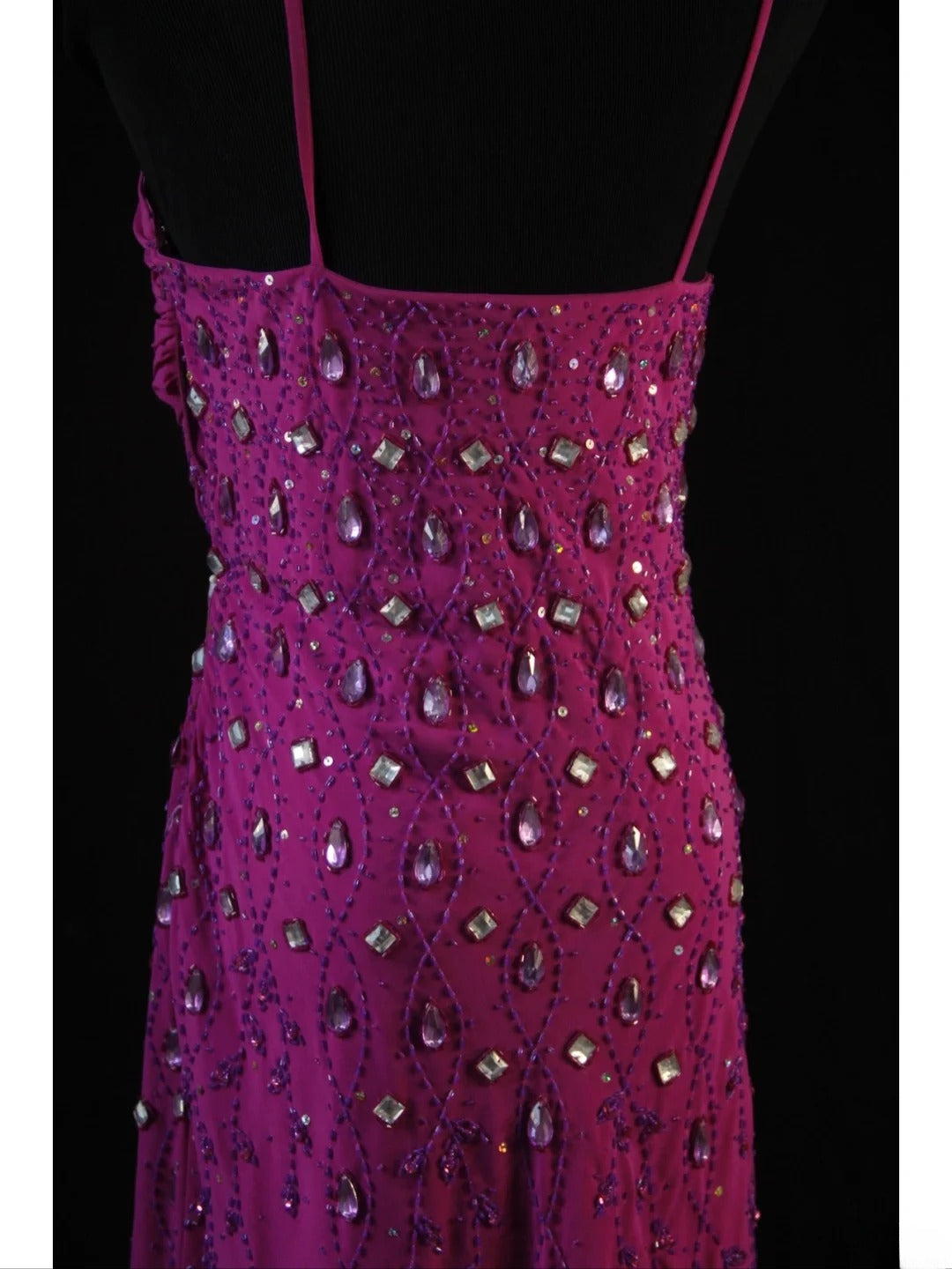 Vintage Mermaid Spaghetti Straps Fuchsia Chiffon 90s With Beadings Prom Max Dresses Inspo 19th Birthday Outfit Formal Dress For Women AS475