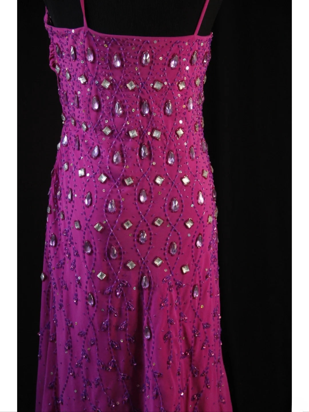 Vintage Mermaid Spaghetti Straps Fuchsia Chiffon 90s With Beadings Prom Max Dresses Inspo 19th Birthday Outfit Formal Dress For Women AS475