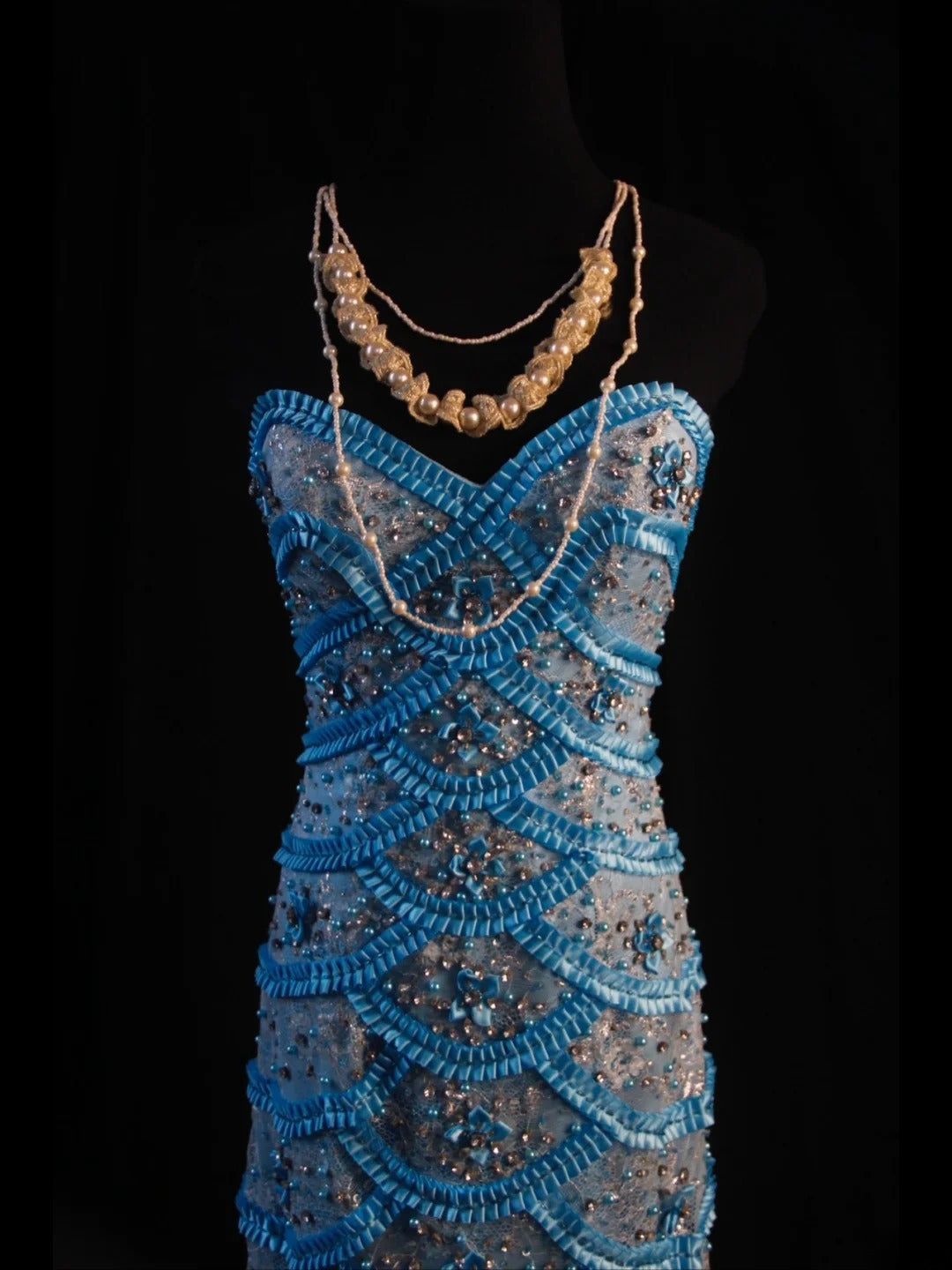 Vintage Mermaid Sweetheart Blue Lace 90s With Beadings Prom Max Dresses Inspo 19th Birthday Outfit Formal Dress For Women AS478