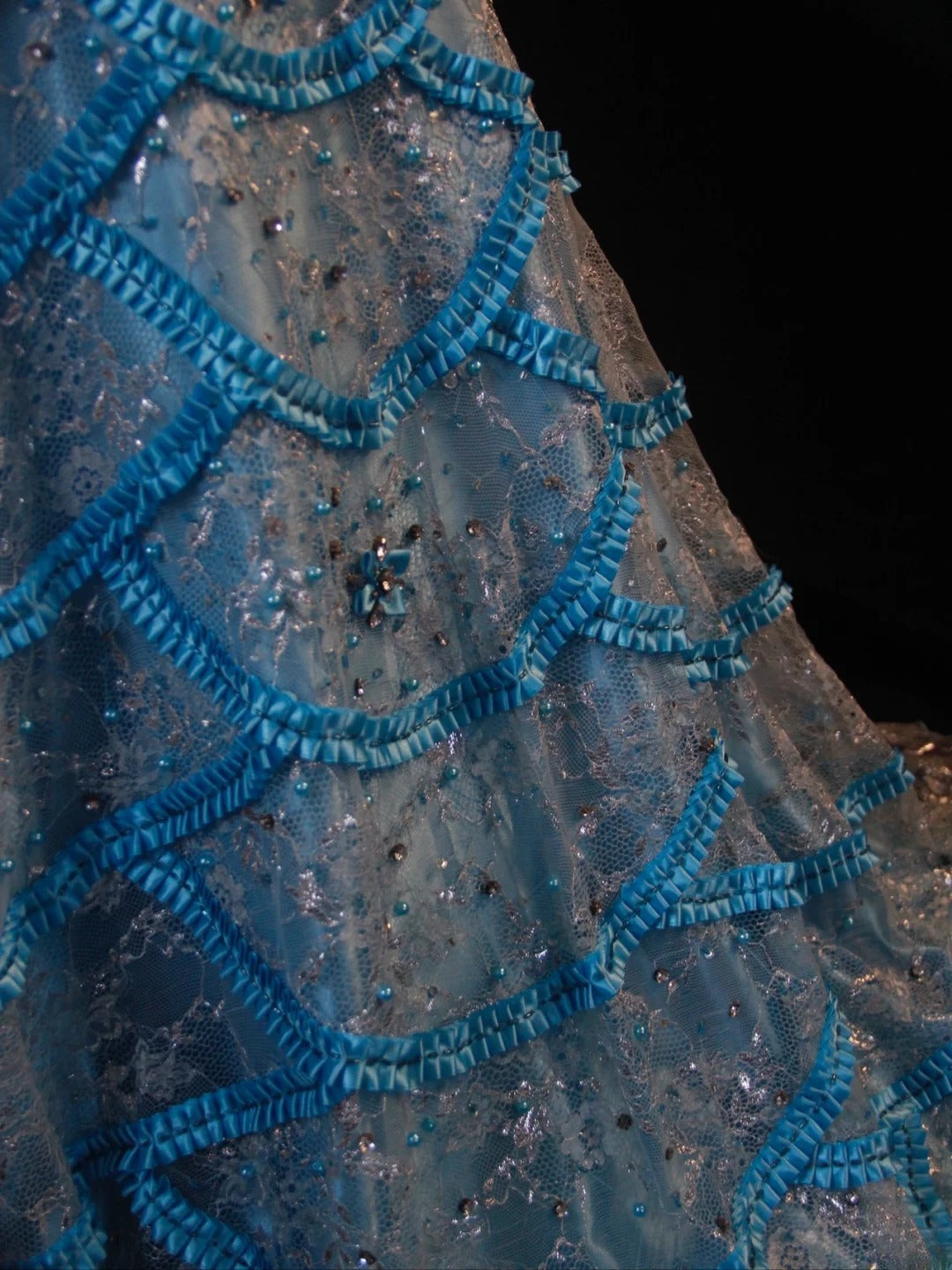 Vintage Mermaid Sweetheart Blue Lace 90s With Beadings Prom Max Dresses Inspo 19th Birthday Outfit Formal Dress For Women AS478