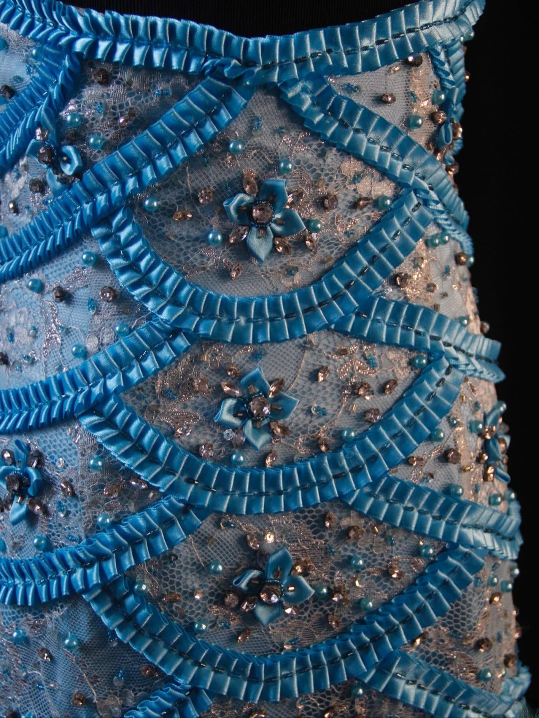 Vintage Mermaid Sweetheart Blue Lace 90s With Beadings Prom Max Dresses Inspo 19th Birthday Outfit Formal Dress For Women AS478