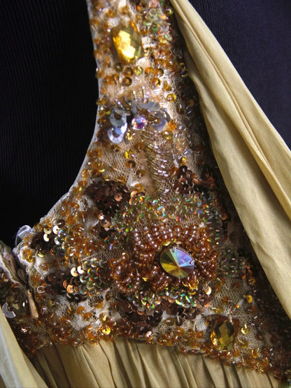 Vintage A line Cowl Neck Chiffon 80s With Beadings Bodice Long Prom Dresses Inspo Birthday Outfit Formal Dress For Women AS479