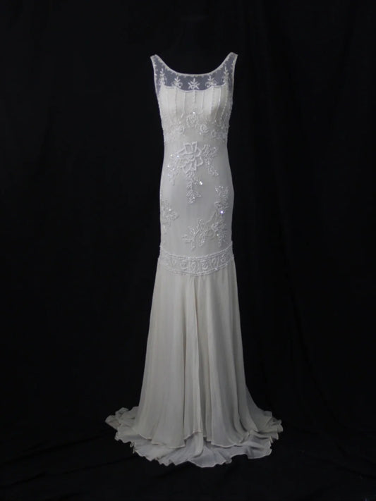 Retro 80s Mermaid Boat White Chiffon With Beadings Long Prom Dresses Inspo 21st Birthday Outfit Formal Dress AS491