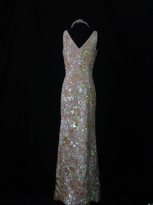 Retro 80s Sheath V Neck Sequins Long Slim Prom Dresses Inspo 22th Birthday Outfit Formal Dress AS495
