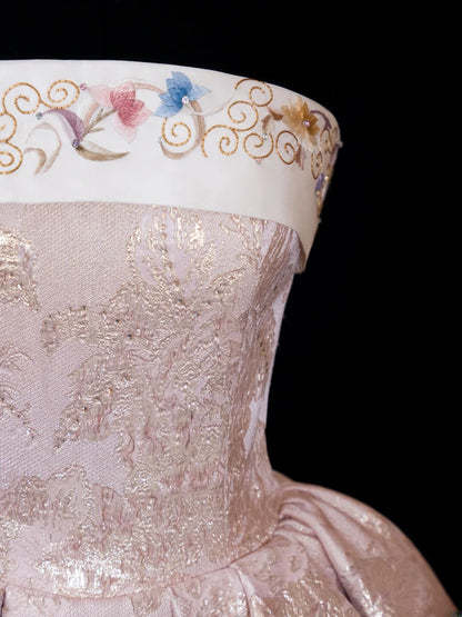 Elegantes trägerloses Ballkleid in zartem Rosa, ideal zum 16. Geburtstag, als Spitzenkleid oder Cocktailkleid, AS582
