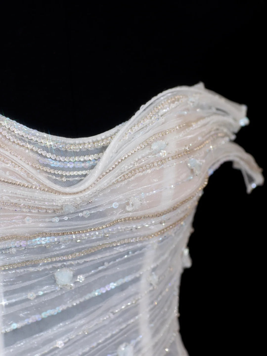 Robe de mariée vintage intemporelle pour femme, coupe trapèze, décolleté cœur, sans manches, en tulle blanc orné de perles, style années 1920, AS596