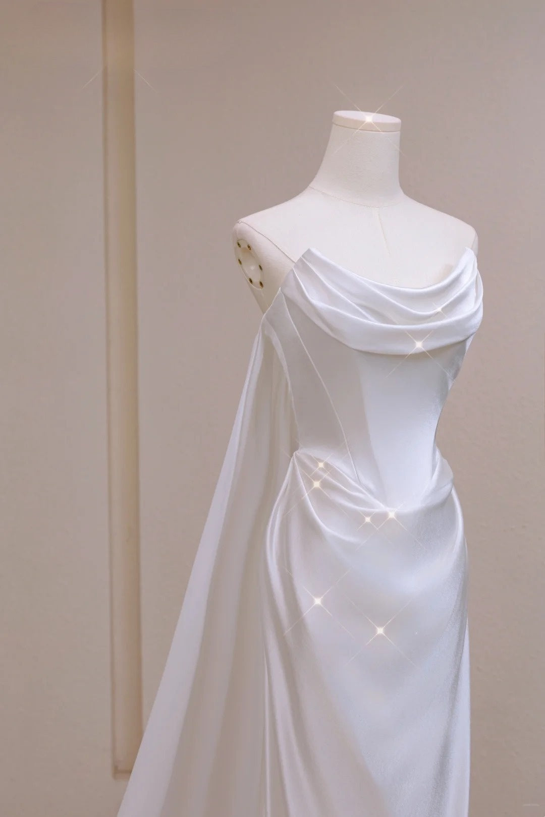 Robe de mariée sirène simple, bustier, corset ajusté blanc, longue, en satin, robes de mariée, robes de mariée AU004
