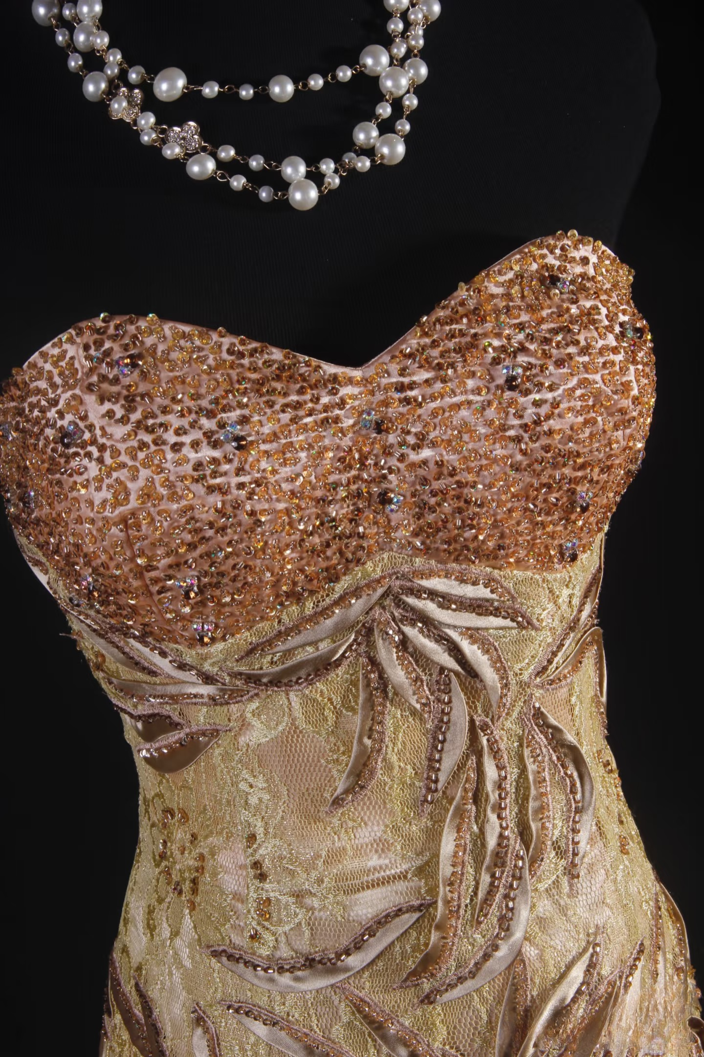Retro Prom Dresses Mermaid Sweetheart Gold Lace Beads Vintage Long Prom Dresses Party Gowns AU004