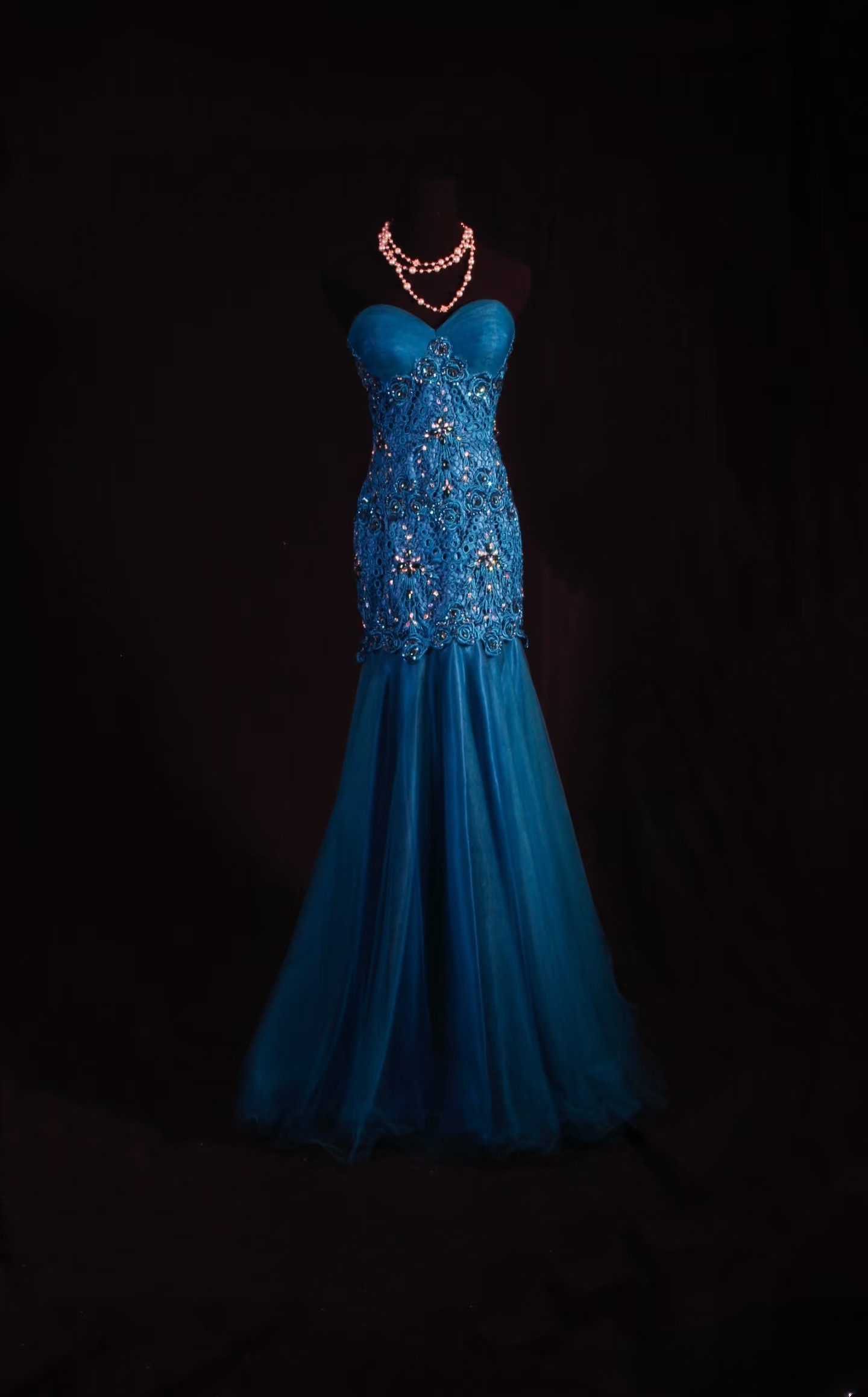 Robe de bal rétro sirène bustier cœur en tulle et dentelle ornée de perles argentées, robe de bal longue vintage, robe de soirée AU005
