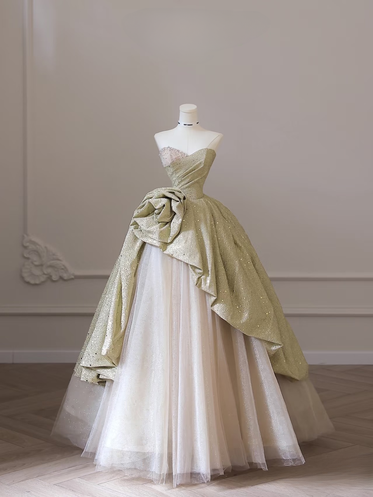 Sweet Sweetheart Ball Gown Floral Tulle Long Sage Green Quinceanera Dress Gorgeous Quinceanera Dresses Sweet 15 16 Dress AU006