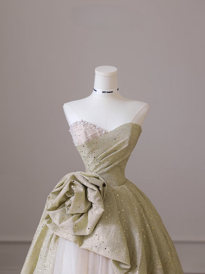 Sweet Sweetheart Ball Gown Floral Tulle Long Sage Green Quinceanera Dress Gorgeous Quinceanera Dresses Sweet 15 16 Dress AU006