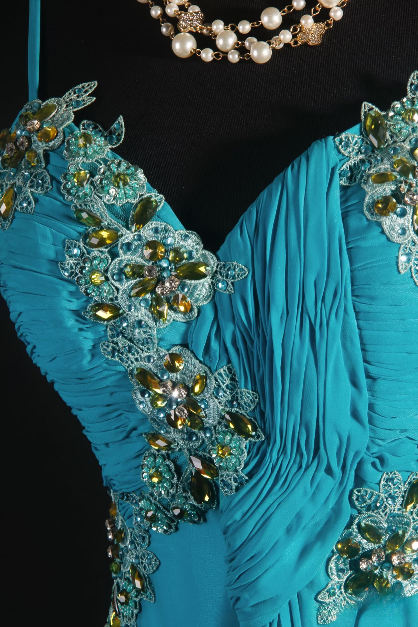 Robes de bal rétro, coupe trapèze, bretelles spaghetti, mousseline bleue, style vintage, robes de soirée longues AU010