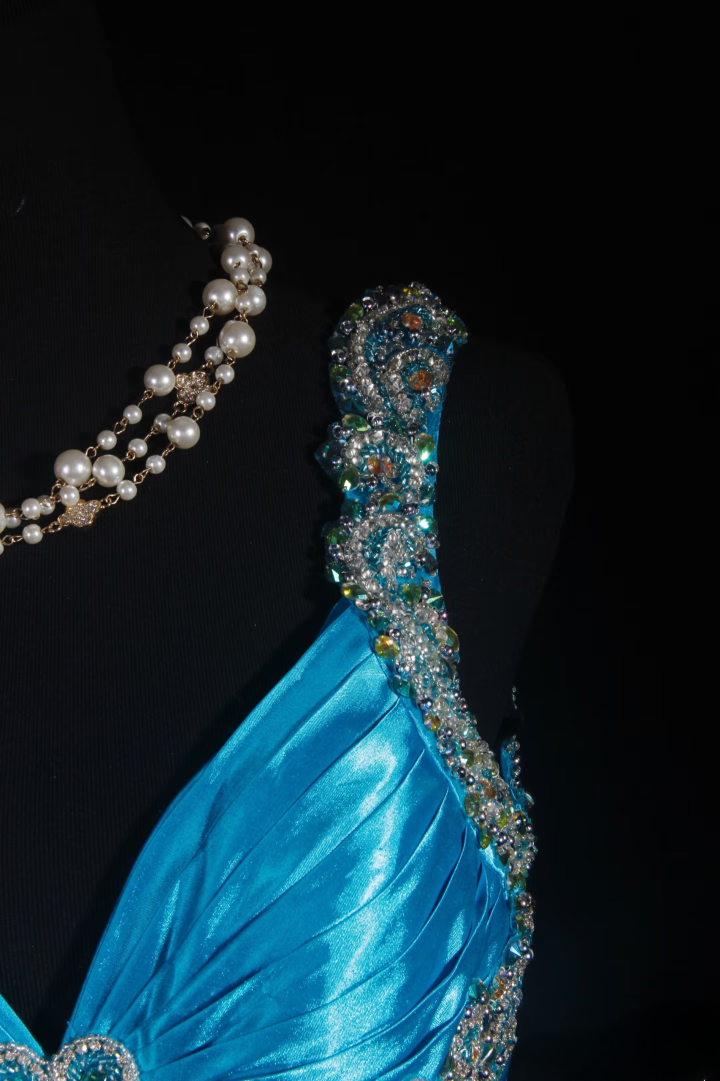 Vintage Prom Dresses 1950s Retro Classy Mermaid Sweetheart Blue Satin Slit Inspo Long Prom Gown AU011