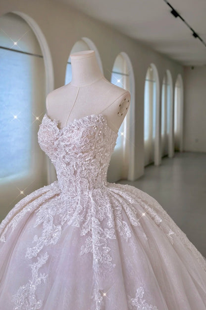 Elegant Ball Gown Sweetheart Fitted Corset Lace Wedding Dress Bride Gowns Wedding Dresses AU012