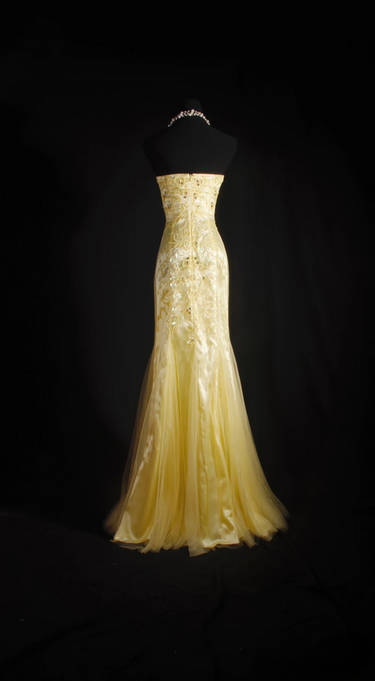 Robe de bal longue sirène vintage en tulle et dentelle Sweetheat, inspiration années 80, robe de soirée, robe de bal AU014
