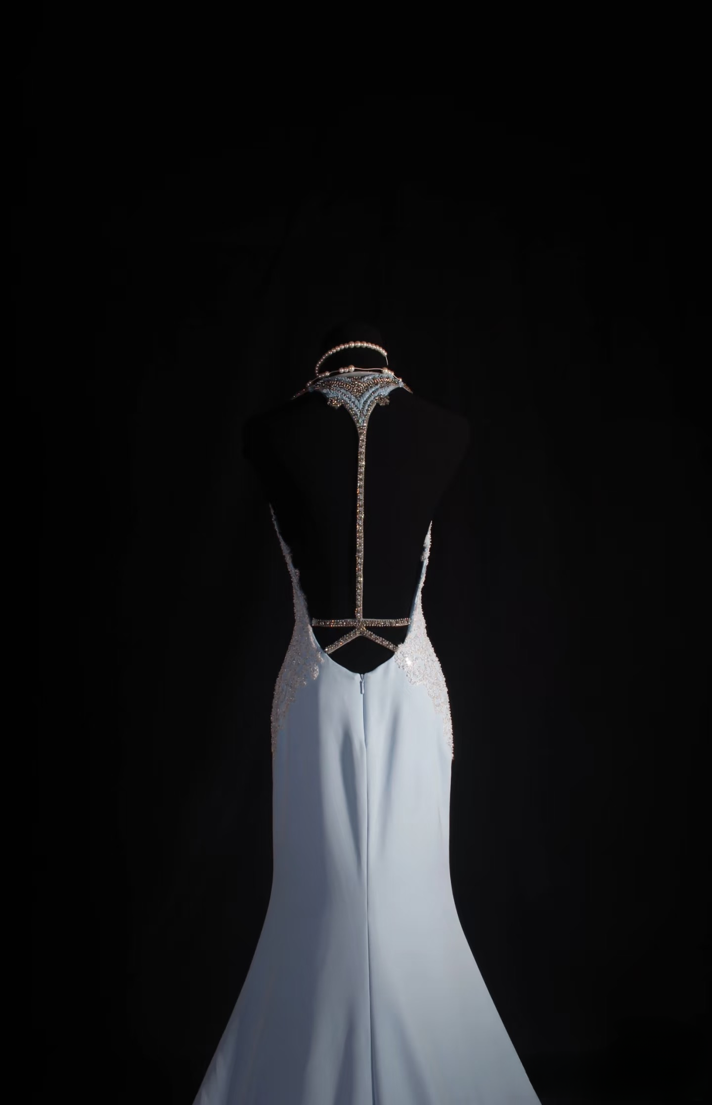 Retro Prom Dresses Mermaid Spaghetti Strap Light Sky Blue Chiffon Vintage Fashion Long Prom Dresses Party Gowns AU018