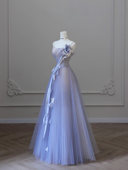 Elegant Ball Gown Spaghetti Straps Sleeveless Lilac Tulle Floor Length Amazing Prom Dress Inspiration Ideas Prom Inspo Dresses Graduation Dress AU019