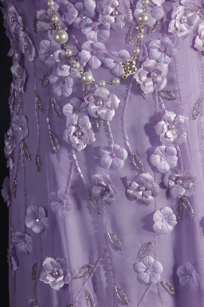 Robes de bal rétro, coupe trapèze, bretelles spaghetti, tulle lilas, style vintage, robes de soirée longues, AU019