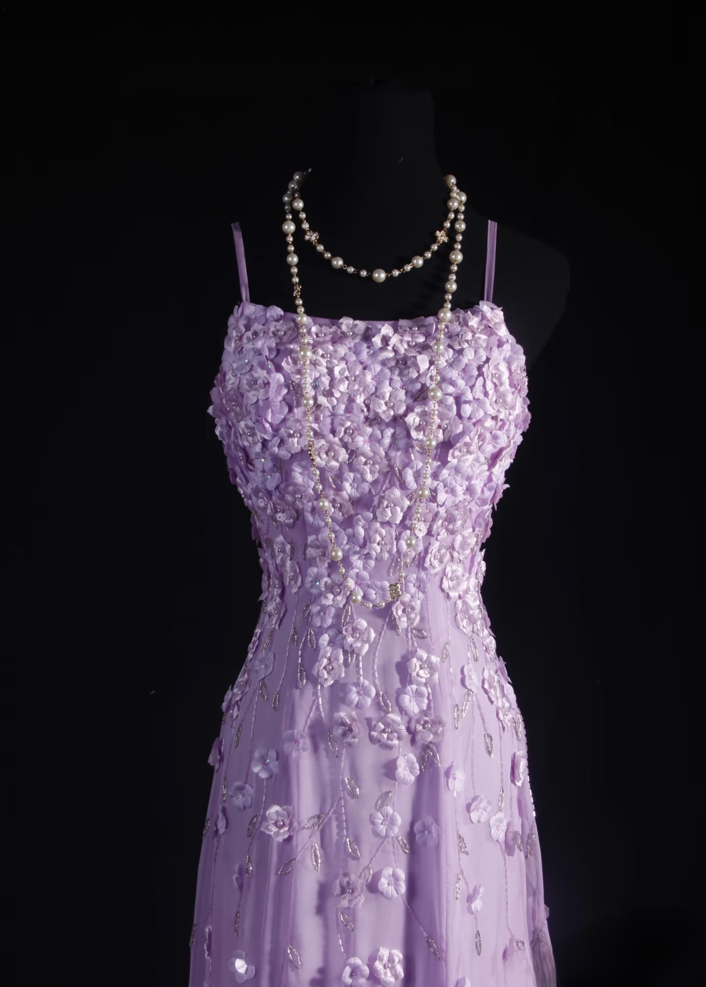 Robes de bal rétro, coupe trapèze, bretelles spaghetti, tulle lilas, style vintage, robes de soirée longues, AU019