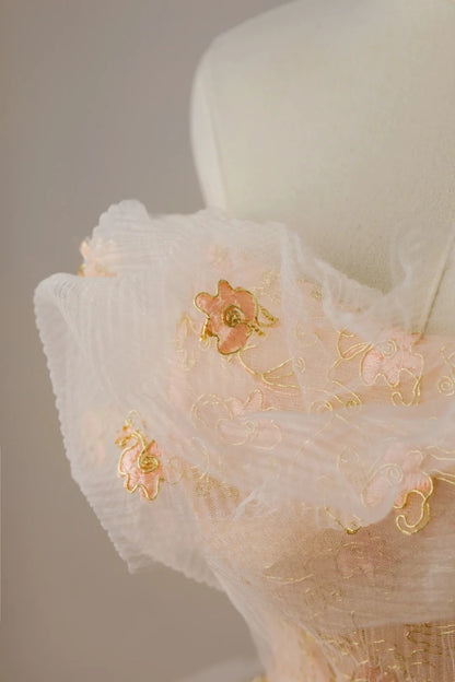 Robe de bal élégante sans bretelles jaune, longueur au sol, en tulle, tenue de soirée, tenue d'anniversaire, robe de bal AU020