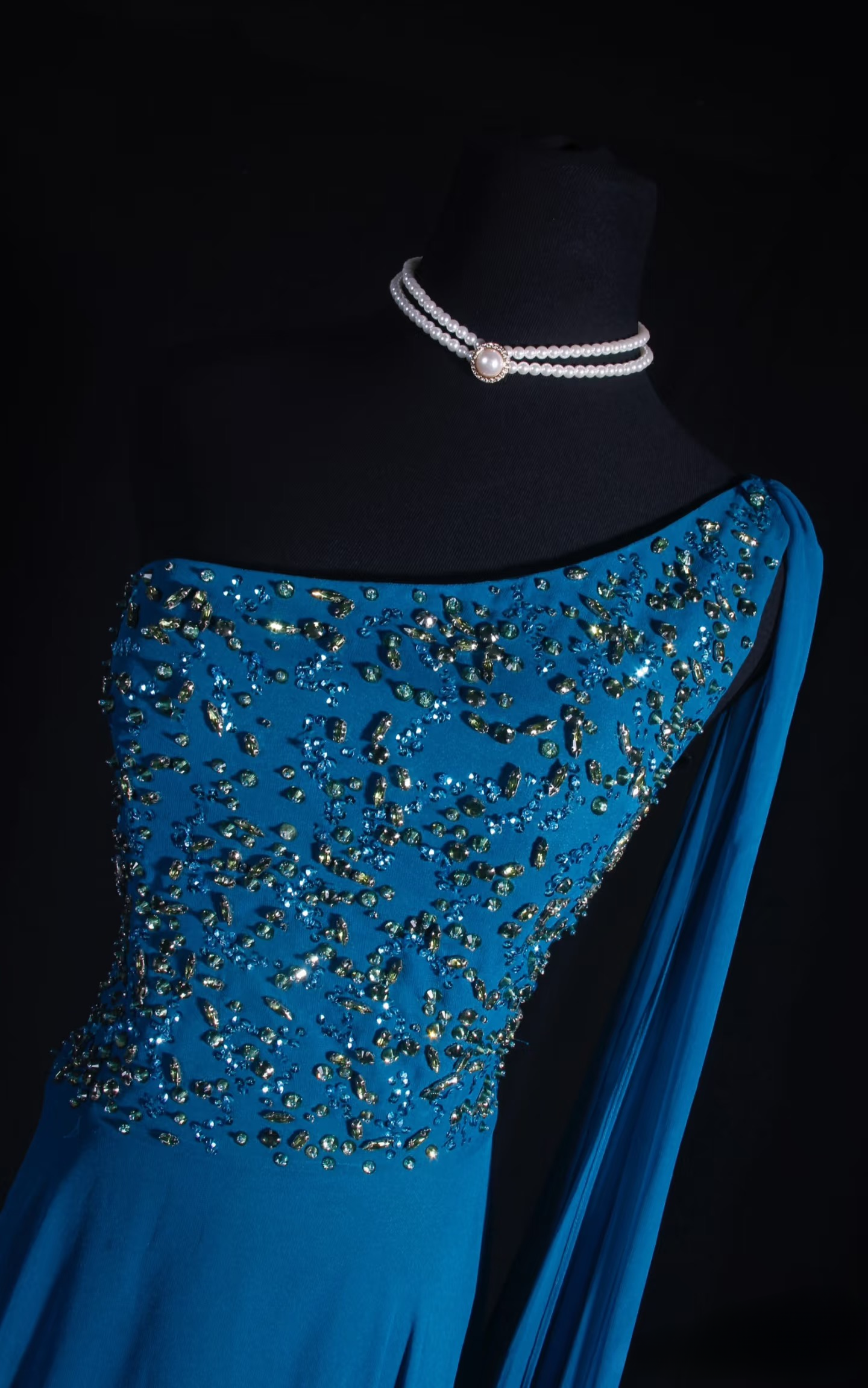 Retro Prom Dresses A Line One Shoulder Royal Blue Chiffon Beaded Vintage Fashion Long Prom Dresses Party Gowns AU022
