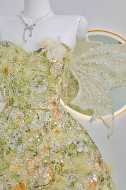 Luxury Ball Gown Sweetheart Green Lace Short 18th Birthday Dress Homecoming Dresses Cocktail Gown AU026