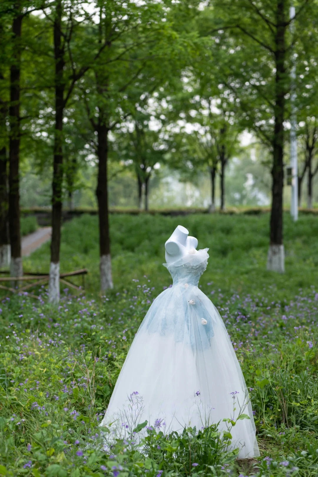 Shinning Ball Gown Strapless Light Sky Blue Tulle Long Prom Dresses Impress 19th Birthday Outfits Prom Gown AU036