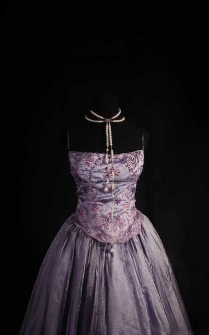 Retro Prom Dresses Ball Gown Spaghetti Strap 80s With Beaded Slit Lilac Sequins Vintage Fashion Long Prom Dresses Party Gowns AU042