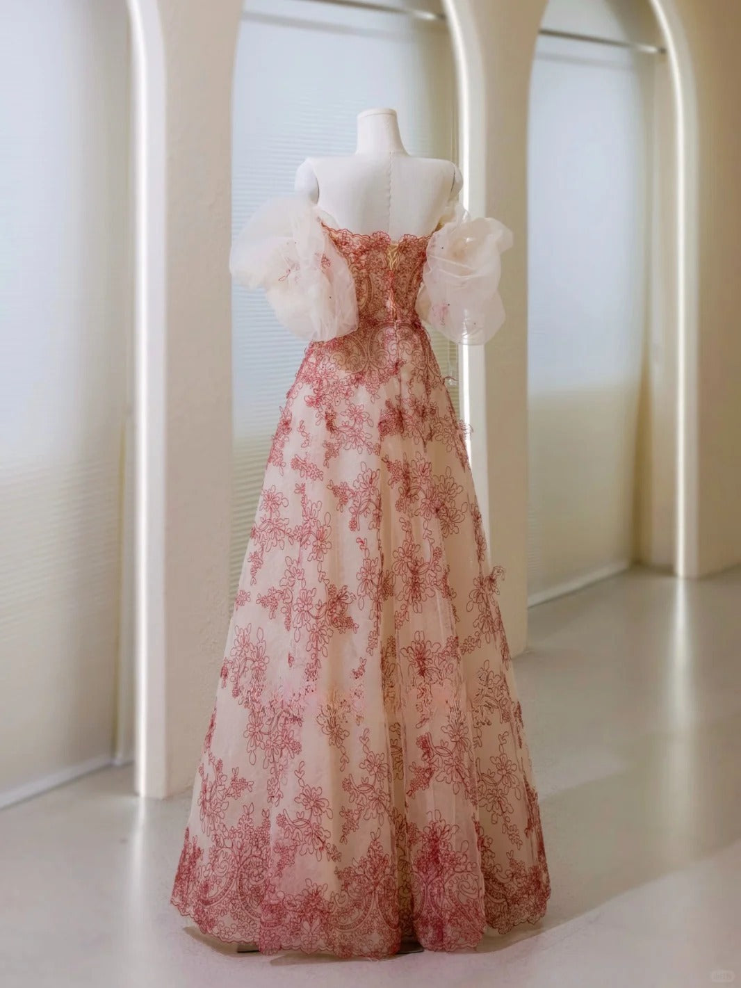 Robe de bal unique en dentelle, décolleté en cœur, robe de soirée longue, tenue de soirée pour 20e anniversaire, robe de soirée AU043