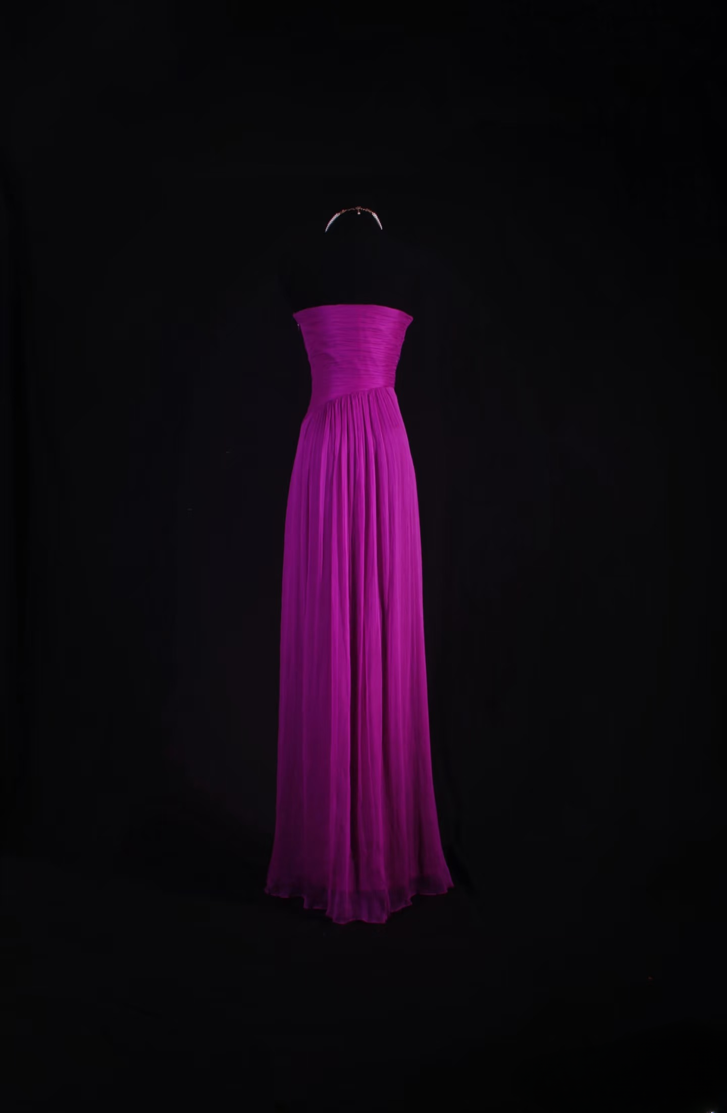 Robe de bal vintage années 80, style rétro chic, coupe trapèze, bustier en mousseline ornée de perles, robe longue inspirée AU044