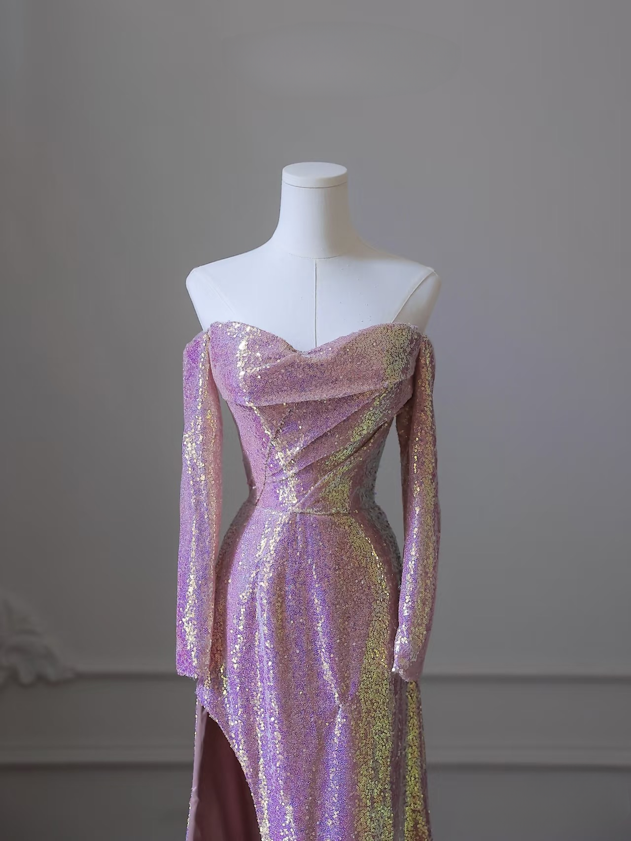 Elegante Meerjungfrau Sweetheart Rosa Pailletten Schlitz Erstaunliche Ballkleid Inspiration Ideen Prom Inspo Kleider Abschlussball Kleid AU047