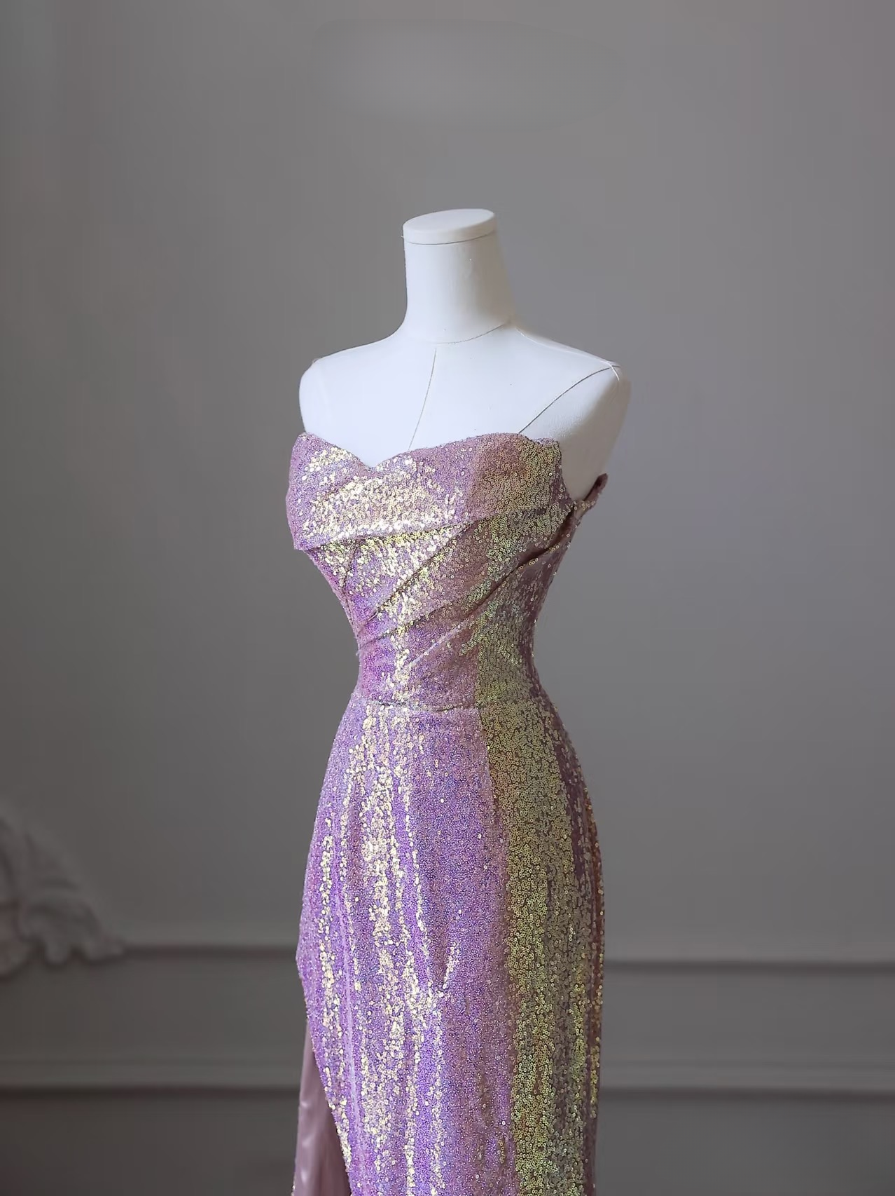 Elegante Meerjungfrau Sweetheart Rosa Pailletten Schlitz Erstaunliche Ballkleid Inspiration Ideen Prom Inspo Kleider Abschlussball Kleid AU047