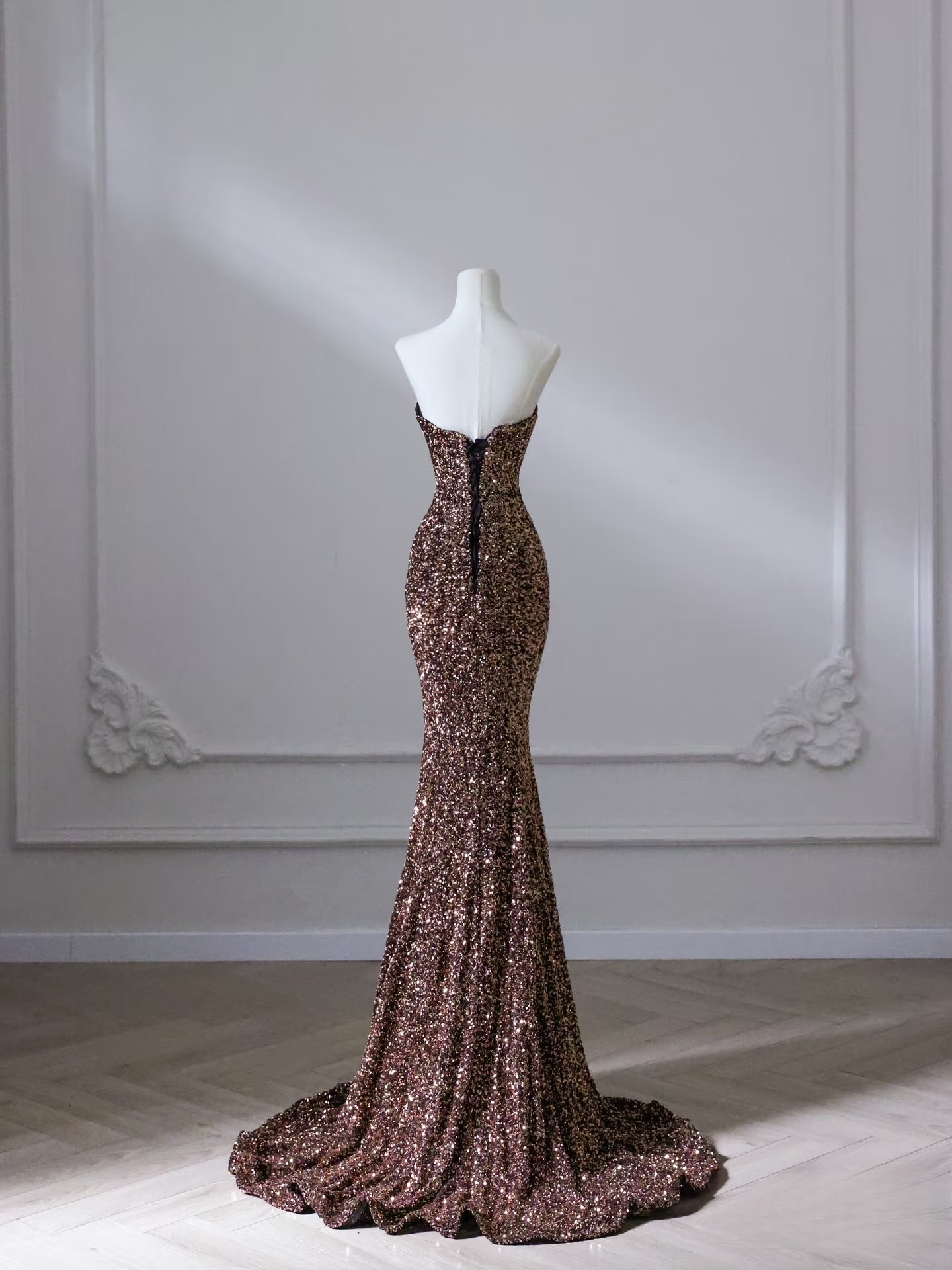Elegant Mermaid Sweetheart Sequin Long Prom Dress Inspiration Ideas Prom Inspo Gowns Graduation Dress AU049