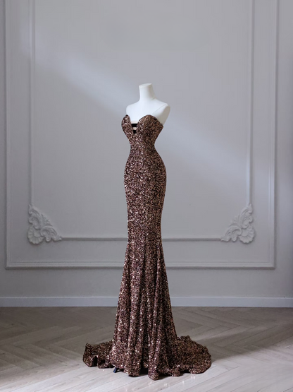 Elegant Mermaid Sweetheart Sequin Long Prom Dress Inspiration Ideas Prom Inspo Gowns Graduation Dress AU049