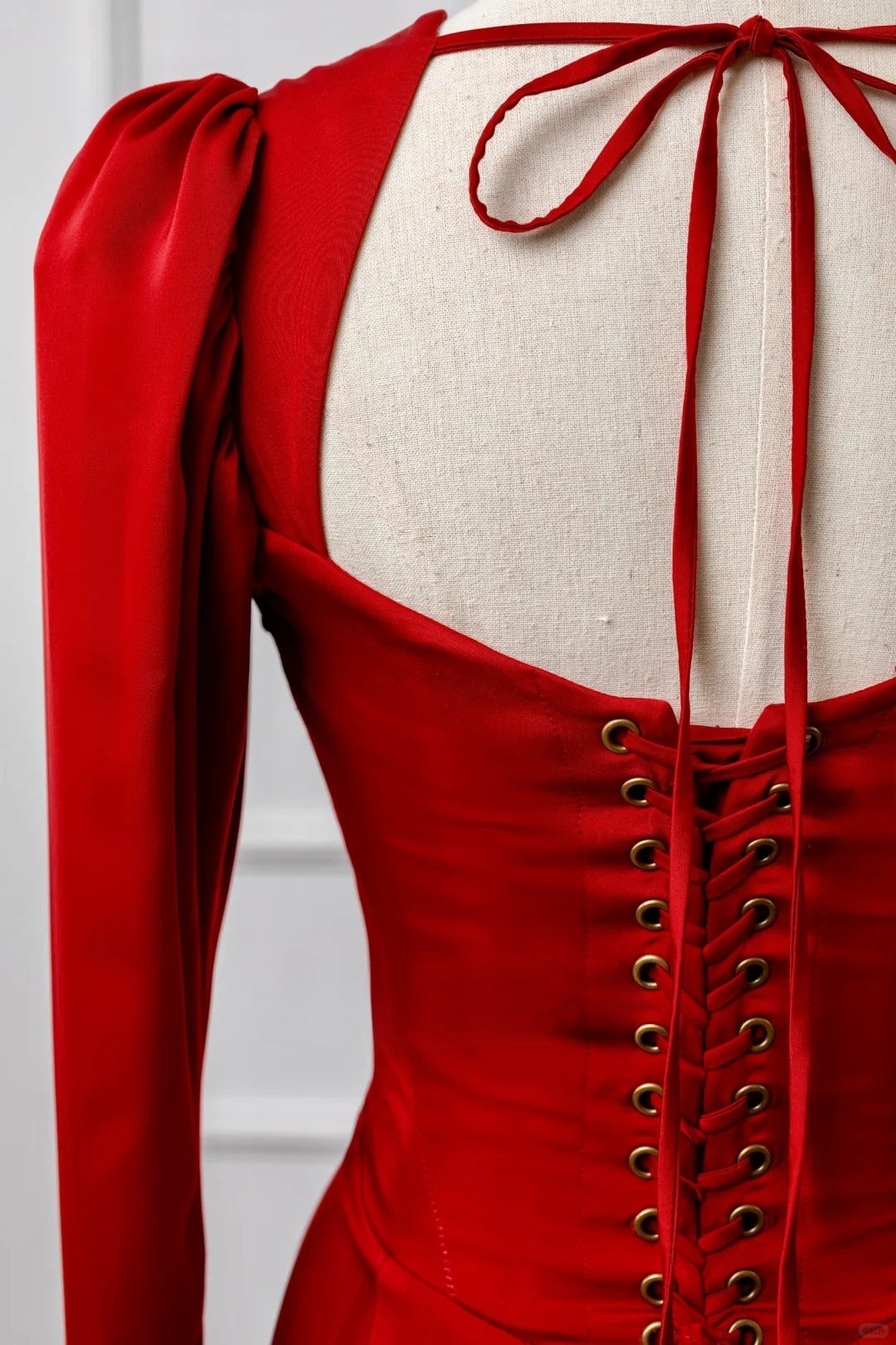 Classy Mermaid Square Neck Red Prom Dresses Long Sleeve Party Dress Evening Outfits Graduation Dress AU050