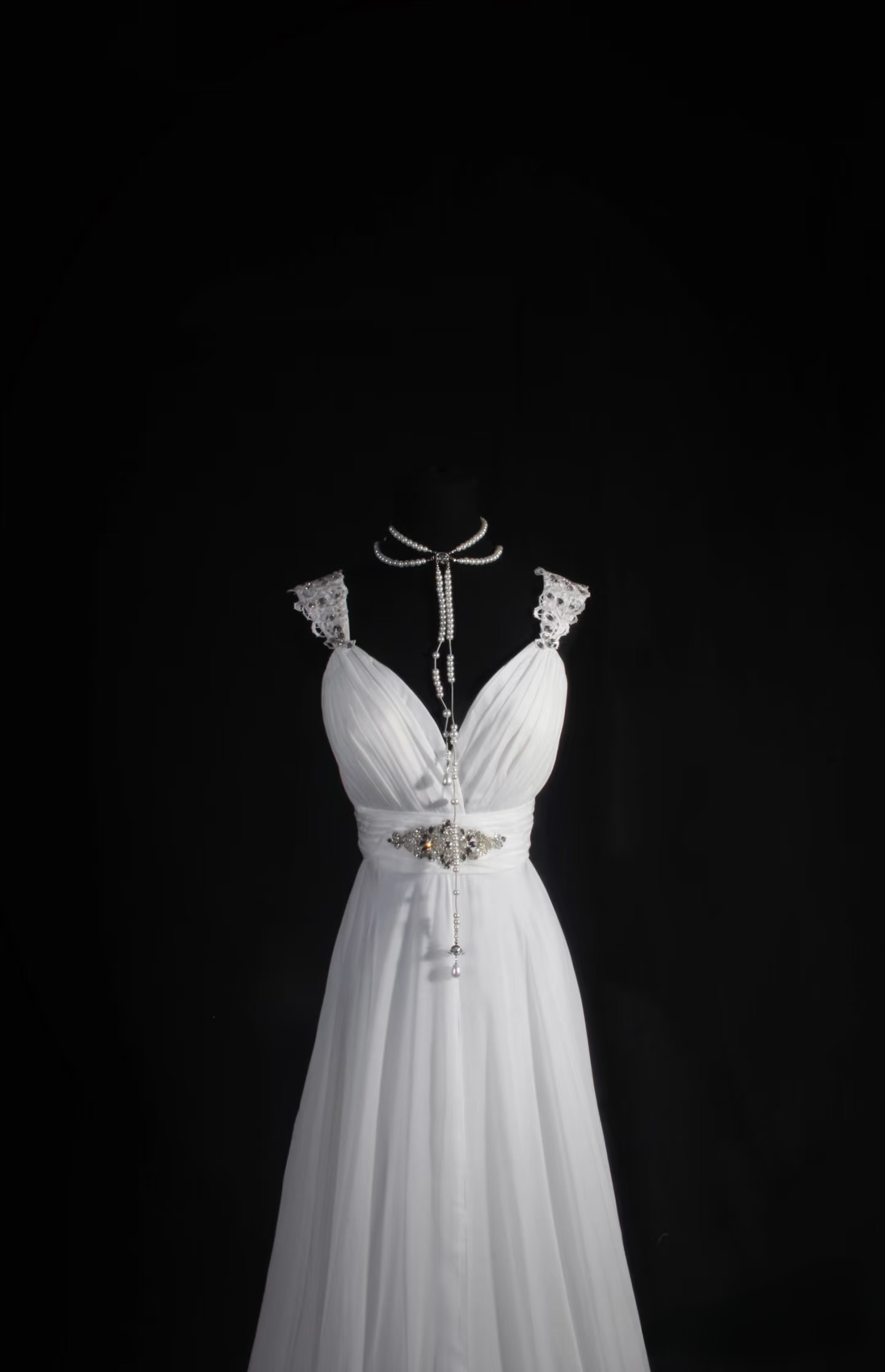 Robe de mariée rétro années 60 en mousseline blanche, coupe trapèze, bustier cœur, longue dentelle, AU050