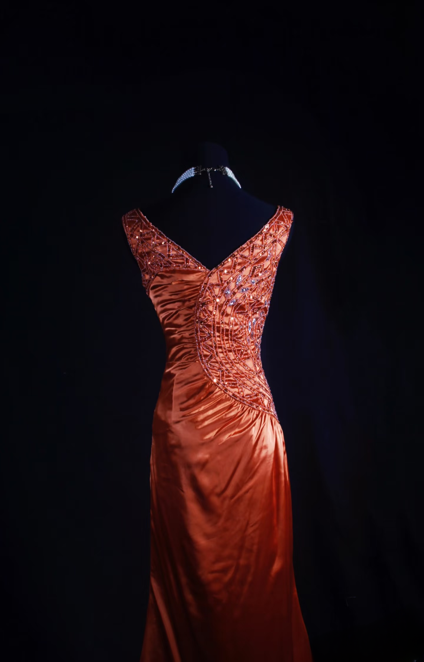 Vintage Prom Dresses 1950s Retro Classy V Neck Rust Red Long Prom Dress Inspiration Prom Dresses AU052