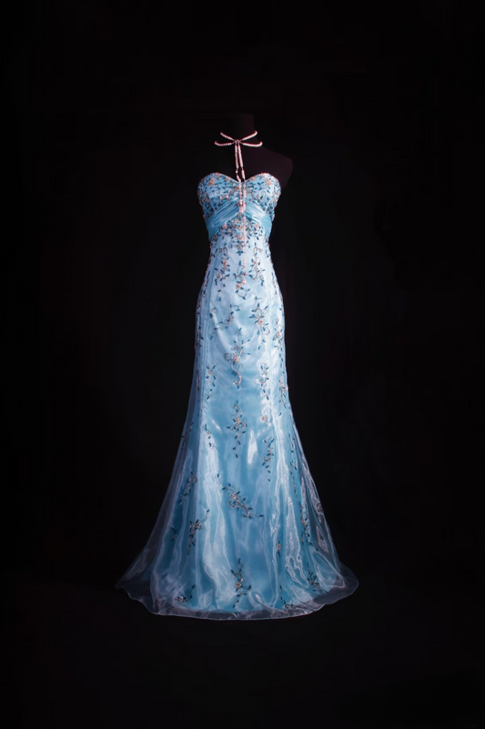 Vintage Prom Dresses 90s Formal Mermaid Sweetheart Blue Tulle Inspo For Teens Formal Dress Party Outfits Prom Gowns AU053